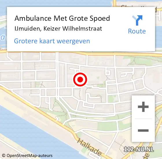 Locatie op kaart van de 112 melding: Ambulance Met Grote Spoed Naar IJmuiden, Keizer Wilhelmstraat op 20 september 2019 14:16