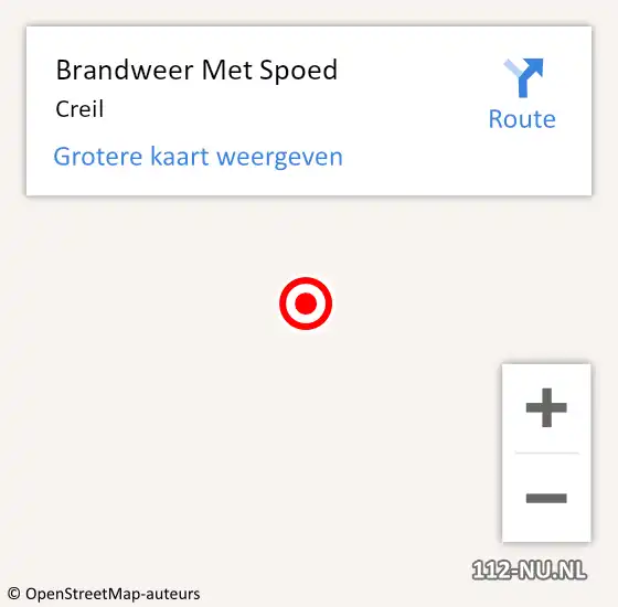 Locatie op kaart van de 112 melding: Brandweer Met Spoed Naar Creil op 20 september 2019 15:06
