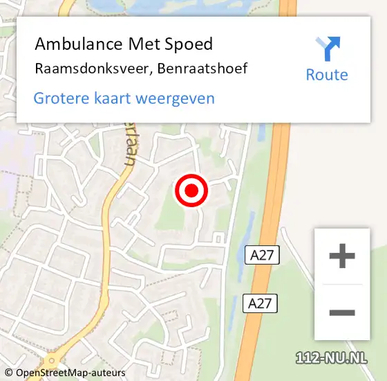 Locatie op kaart van de 112 melding: Ambulance Met Spoed Naar Raamsdonksveer, Benraatshoef op 20 september 2019 16:18