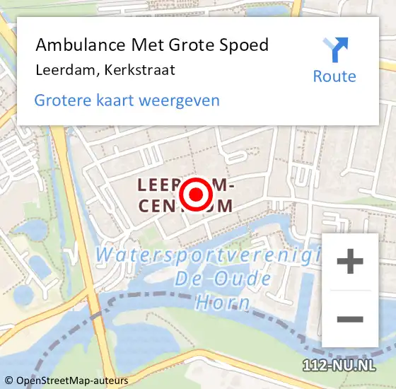 Locatie op kaart van de 112 melding: Ambulance Met Grote Spoed Naar Leerdam, Kerkstraat op 20 september 2019 16:35