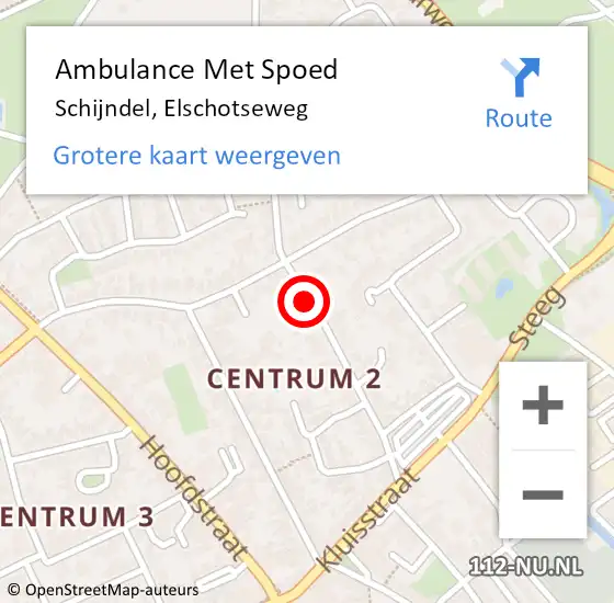 Locatie op kaart van de 112 melding: Ambulance Met Spoed Naar Schijndel, Elschotseweg op 20 september 2019 17:14