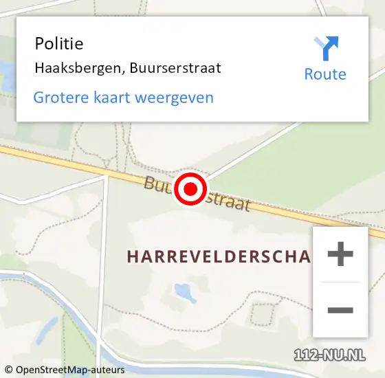 Locatie op kaart van de 112 melding: Politie Haaksbergen, Buurserstraat op 20 september 2019 17:57