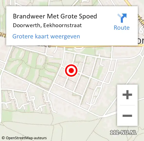 Locatie op kaart van de 112 melding: Brandweer Met Grote Spoed Naar Doorwerth, Eekhoornstraat op 20 september 2019 18:34