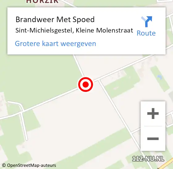 Locatie op kaart van de 112 melding: Brandweer Met Spoed Naar Sint-Michielsgestel, Kleine Molenstraat op 20 september 2019 20:48