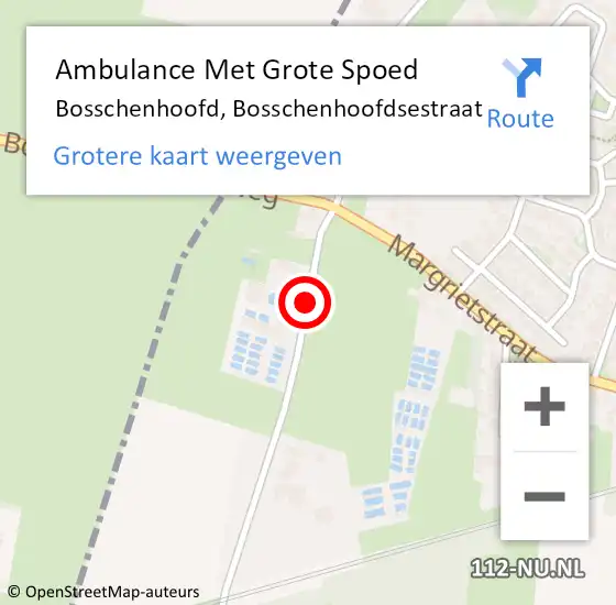 Locatie op kaart van de 112 melding: Ambulance Met Grote Spoed Naar Bosschenhoofd, Bosschenhoofdsestraat op 20 september 2019 22:41