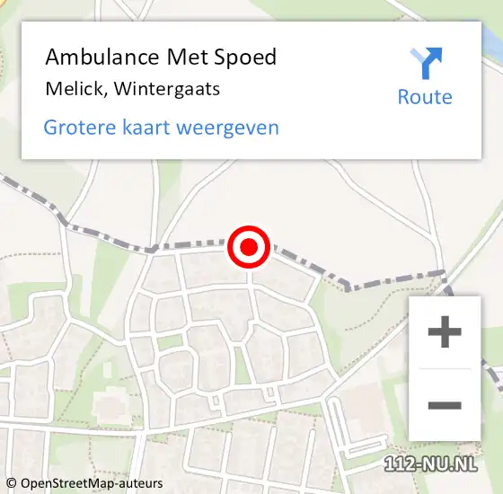 Locatie op kaart van de 112 melding: Ambulance Met Spoed Naar Melick, Wintergaats op 20 september 2019 22:58