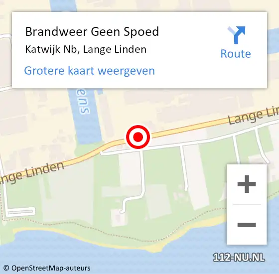 Locatie op kaart van de 112 melding: Brandweer Geen Spoed Naar Katwijk Nb, Lange Linden op 20 september 2019 23:05