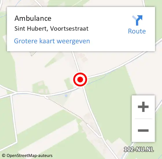 Locatie op kaart van de 112 melding: Ambulance Sint Hubert, Voortsestraat op 20 september 2019 23:11