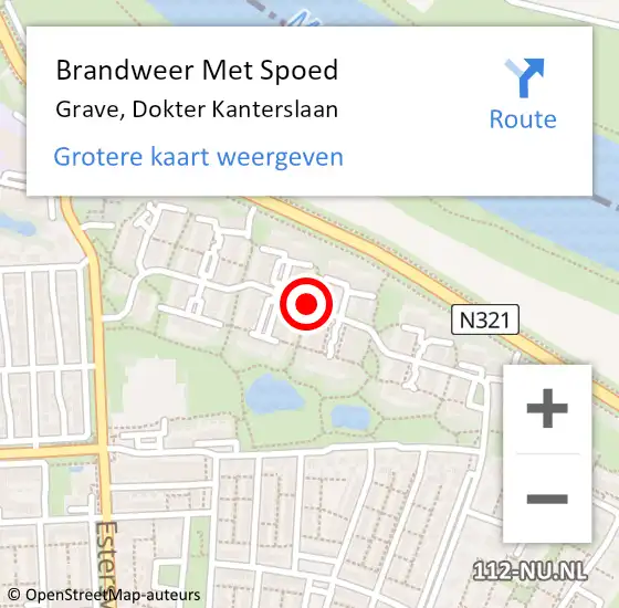 Locatie op kaart van de 112 melding: Brandweer Met Spoed Naar Grave, Dokter Kanterslaan op 20 september 2019 23:28