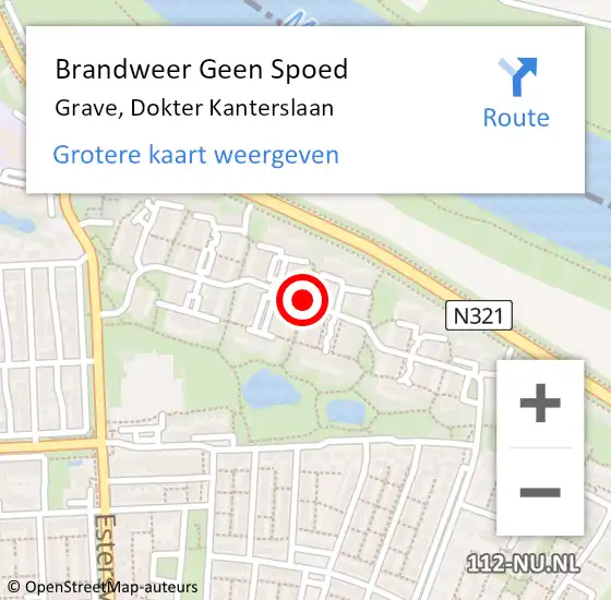 Locatie op kaart van de 112 melding: Brandweer Geen Spoed Naar Grave, Dokter Kanterslaan op 20 september 2019 23:33