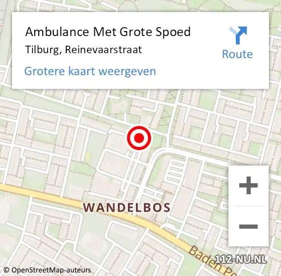 Locatie op kaart van de 112 melding: Ambulance Met Grote Spoed Naar Tilburg, Reinevaarstraat op 21 september 2019 01:17