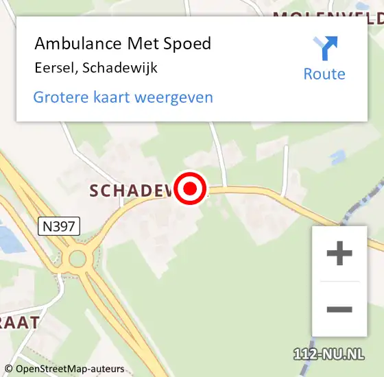 Locatie op kaart van de 112 melding: Ambulance Met Spoed Naar Eersel, Schadewijk op 21 september 2019 02:04