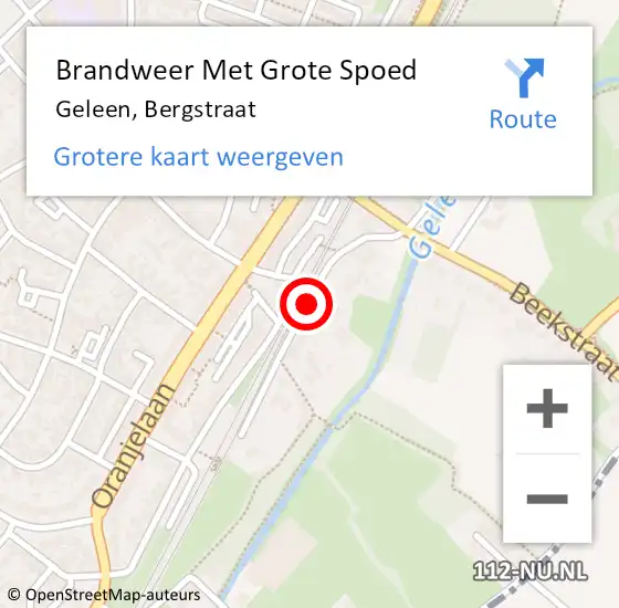 Locatie op kaart van de 112 melding: Brandweer Met Grote Spoed Naar Geleen, Bergstraat op 21 september 2019 02:17