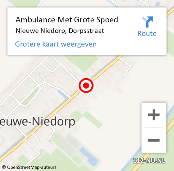 Locatie op kaart van de 112 melding: Ambulance Met Grote Spoed Naar Nieuwe Niedorp, Dorpsstraat op 21 september 2019 05:45