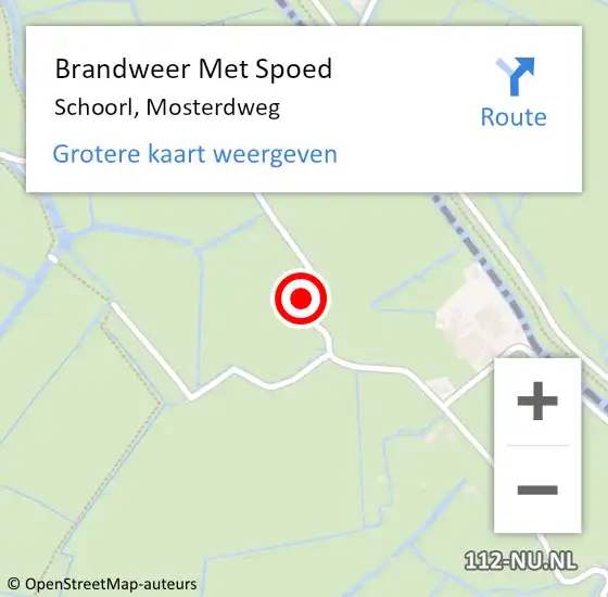 Locatie op kaart van de 112 melding: Brandweer Met Spoed Naar Schoorl, Mosterdweg op 21 september 2019 07:37