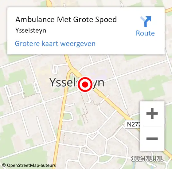Locatie op kaart van de 112 melding: Ambulance Met Grote Spoed Naar Ysselsteyn op 21 september 2019 10:28