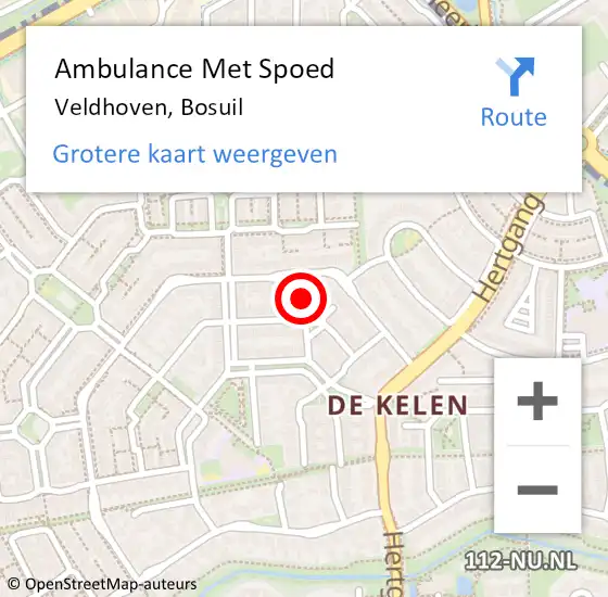 Locatie op kaart van de 112 melding: Ambulance Met Spoed Naar Veldhoven, Bosuil op 21 september 2019 10:28