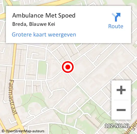 Locatie op kaart van de 112 melding: Ambulance Met Spoed Naar Breda, Blauwe Kei op 21 september 2019 11:54