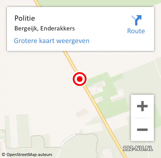 Locatie op kaart van de 112 melding: Politie Bergeijk, Enderakkers op 21 september 2019 12:22