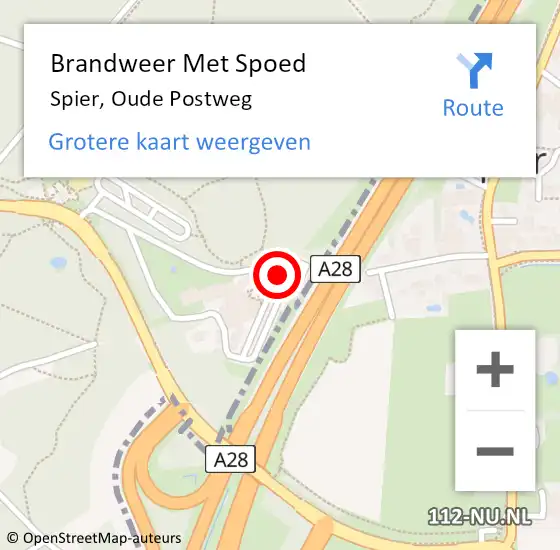 Locatie op kaart van de 112 melding: Brandweer Met Spoed Naar Spier, Oude Postweg op 21 september 2019 12:44