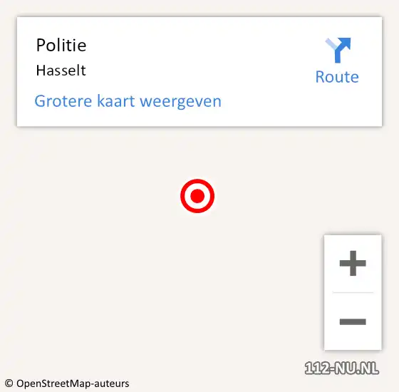 Locatie op kaart van de 112 melding: Politie Hasselt op 21 september 2019 13:05
