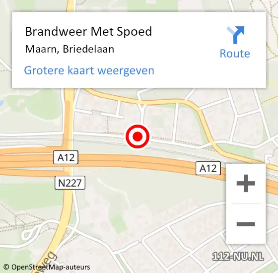 Locatie op kaart van de 112 melding: Brandweer Met Spoed Naar Maarn, Briedelaan op 14 april 2014 13:50