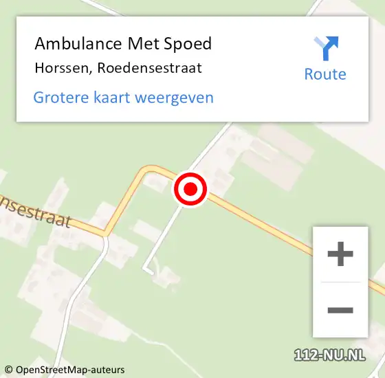 Locatie op kaart van de 112 melding: Ambulance Met Spoed Naar Horssen, Roedensestraat op 21 september 2019 13:54