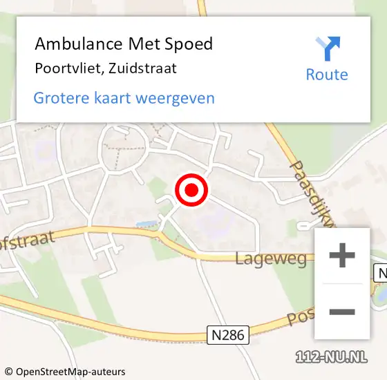 Locatie op kaart van de 112 melding: Ambulance Met Spoed Naar Poortvliet, Zuidstraat op 14 april 2014 14:00