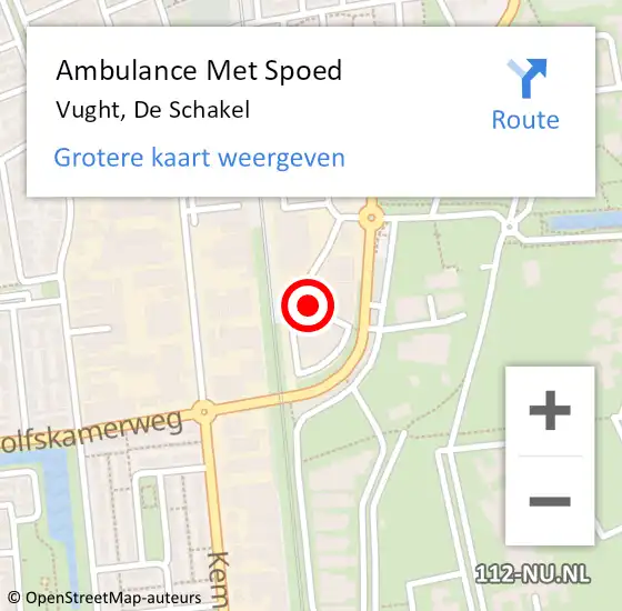 Locatie op kaart van de 112 melding: Ambulance Met Spoed Naar Vught, De Schakel op 21 september 2019 15:53