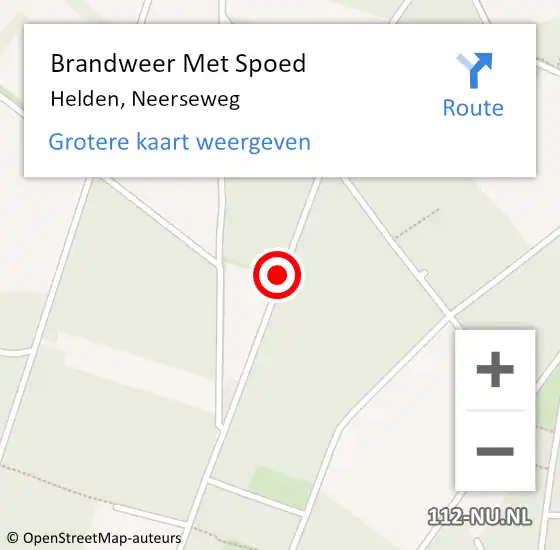 Locatie op kaart van de 112 melding: Brandweer Met Spoed Naar Helden, Neerseweg op 21 september 2019 15:59