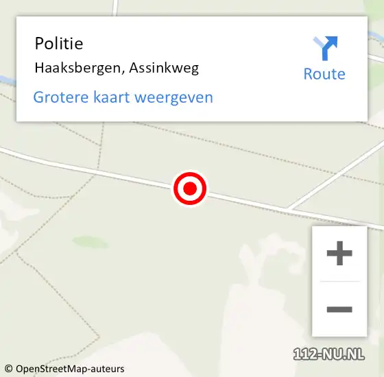 Locatie op kaart van de 112 melding: Politie Haaksbergen, Assinkweg op 21 september 2019 16:01