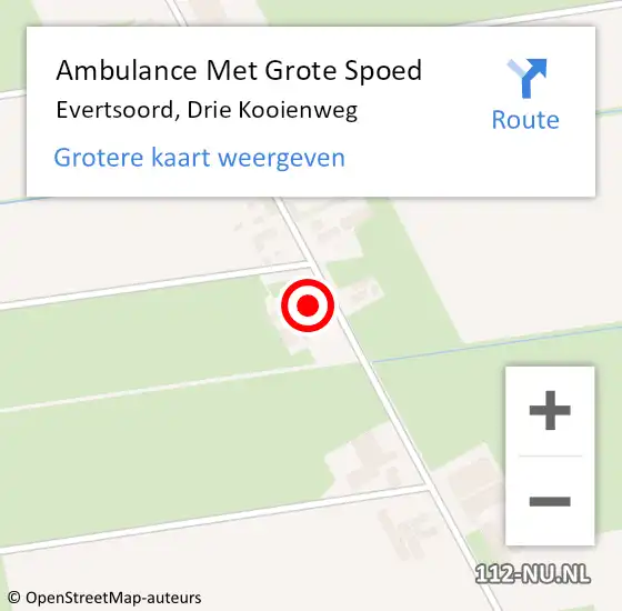 Locatie op kaart van de 112 melding: Ambulance Met Grote Spoed Naar Evertsoord, Drie Kooienweg op 14 april 2014 14:08