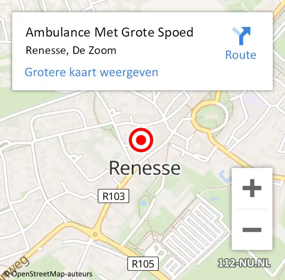 Locatie op kaart van de 112 melding: Ambulance Met Grote Spoed Naar Renesse, De Zoom op 21 september 2019 16:28