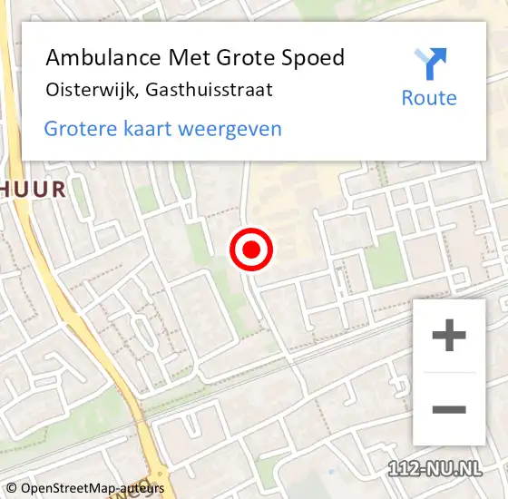 Locatie op kaart van de 112 melding: Ambulance Met Grote Spoed Naar Oisterwijk, Gasthuisstraat op 21 september 2019 17:12