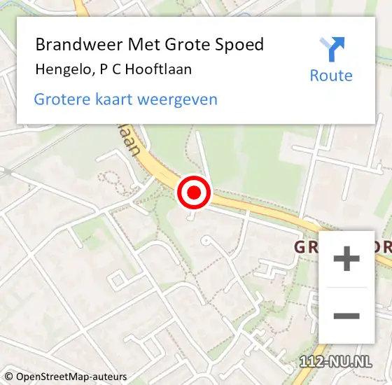 Locatie op kaart van de 112 melding: Brandweer Met Grote Spoed Naar Hengelo, P C Hooftlaan op 28 september 2013 18:12