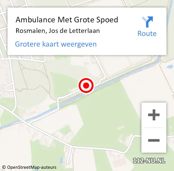 Locatie op kaart van de 112 melding: Ambulance Met Grote Spoed Naar Rosmalen, Jos de Letterlaan op 21 september 2019 18:13