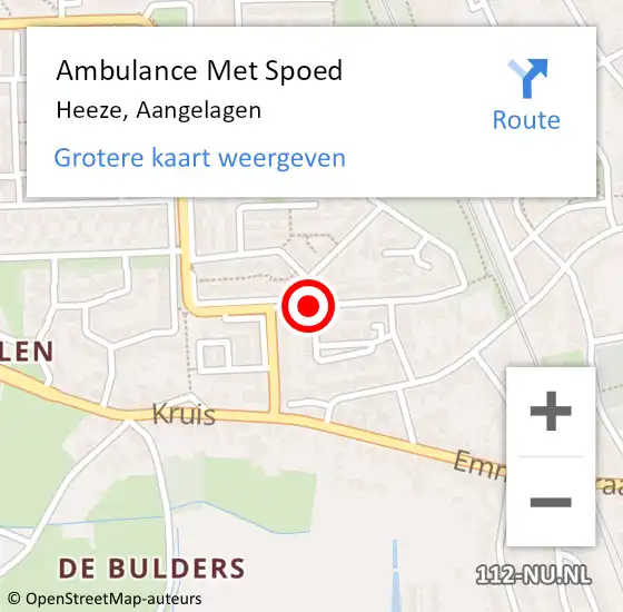 Locatie op kaart van de 112 melding: Ambulance Met Spoed Naar Heeze, Aangelagen op 21 september 2019 19:34