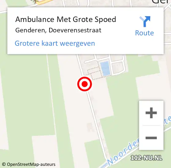 Locatie op kaart van de 112 melding: Ambulance Met Grote Spoed Naar Genderen, Doeverensestraat op 21 september 2019 19:48