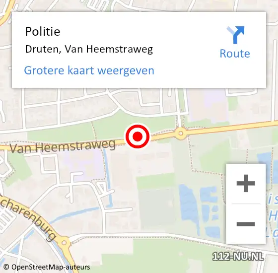 Locatie op kaart van de 112 melding: Politie Druten, Van Heemstraweg op 21 september 2019 19:55