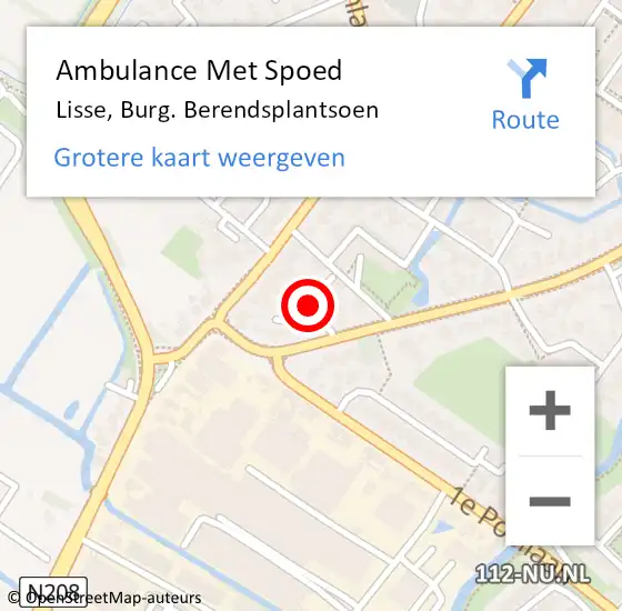 Locatie op kaart van de 112 melding: Ambulance Met Spoed Naar Lisse, Burg. Berendsplantsoen op 21 september 2019 20:16