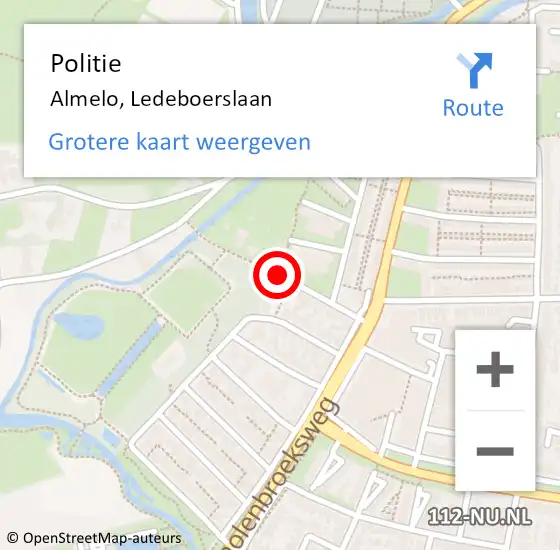 Locatie op kaart van de 112 melding: Politie Almelo, Ledeboerslaan op 21 september 2019 20:45