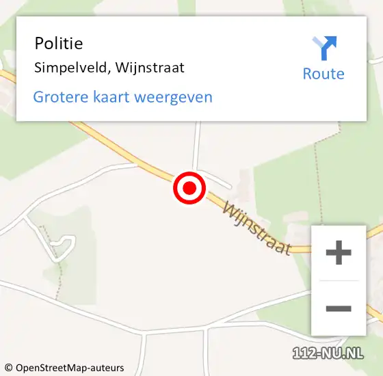 Locatie op kaart van de 112 melding: Politie Simpelveld, Wijnstraat op 21 september 2019 20:49