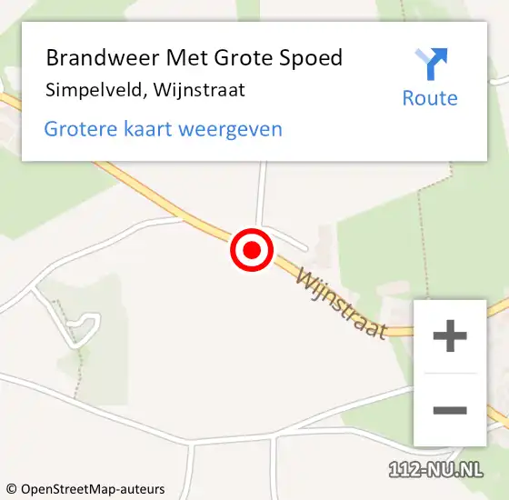 Locatie op kaart van de 112 melding: Brandweer Met Grote Spoed Naar Simpelveld, Wijnstraat op 21 september 2019 20:51