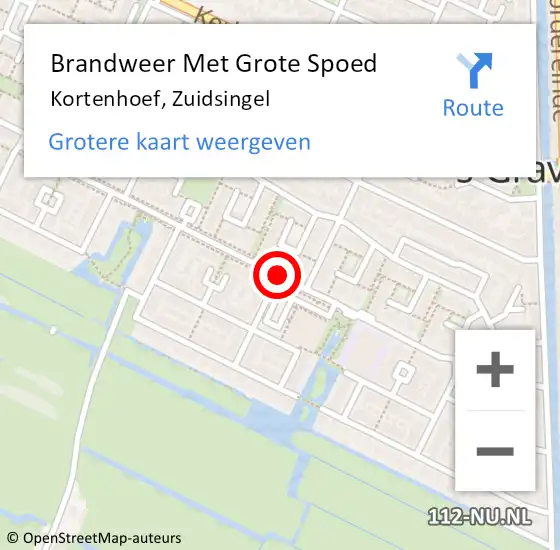 Locatie op kaart van de 112 melding: Brandweer Met Grote Spoed Naar Kortenhoef, Zuidsingel op 21 september 2019 21:00