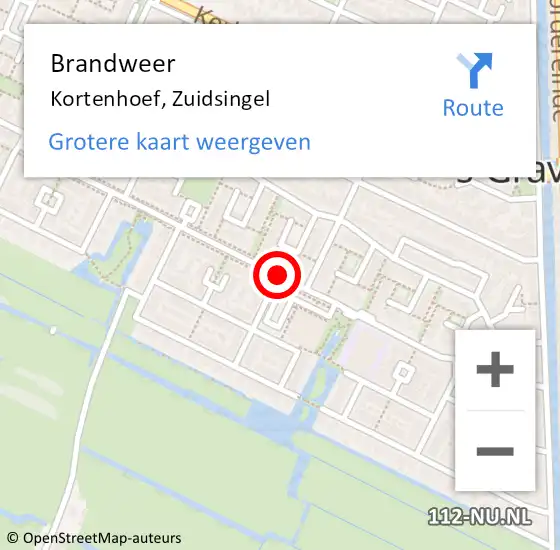 Locatie op kaart van de 112 melding: Brandweer Kortenhoef, Zuidsingel op 21 september 2019 21:04