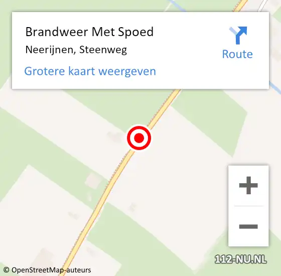 Locatie op kaart van de 112 melding: Brandweer Met Spoed Naar Neerijnen, Steenweg op 21 september 2019 21:49