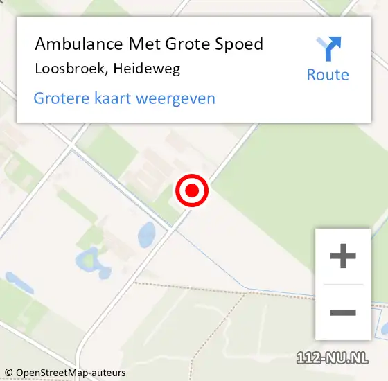 Locatie op kaart van de 112 melding: Ambulance Met Grote Spoed Naar Loosbroek, Heideweg op 14 april 2014 14:29