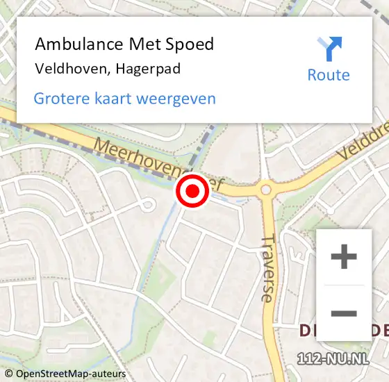 Locatie op kaart van de 112 melding: Ambulance Met Spoed Naar Veldhoven, Hagerpad op 21 september 2019 22:56