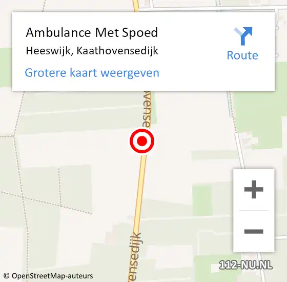 Locatie op kaart van de 112 melding: Ambulance Met Spoed Naar Heeswijk, Kaathovensedijk op 22 september 2019 00:21