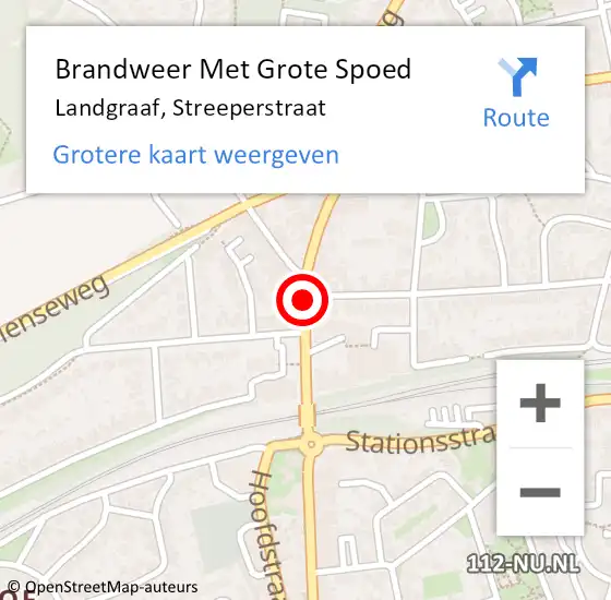 Locatie op kaart van de 112 melding: Brandweer Met Grote Spoed Naar Landgraaf, Streeperstraat op 22 september 2019 00:26